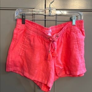 Lilly Pulitzer Vibrant Pink High Waist linen Shorts sz M